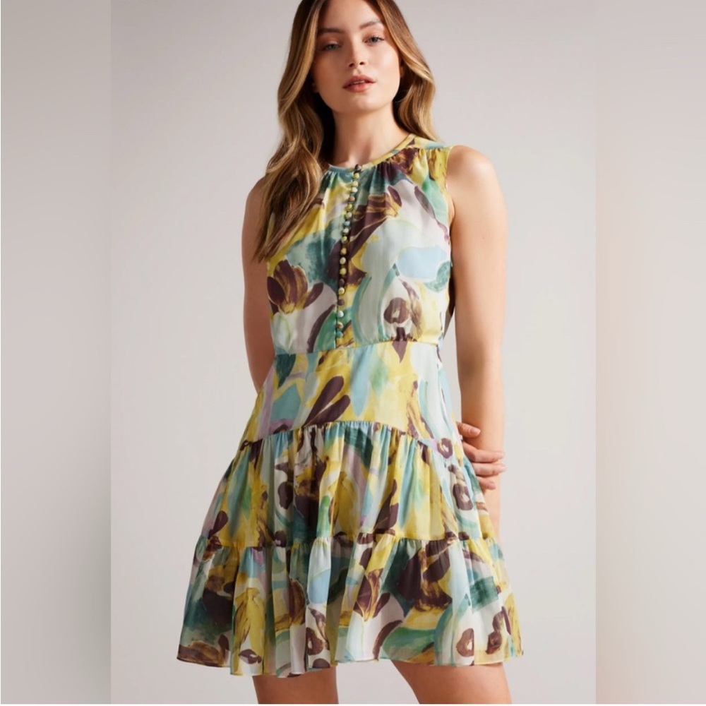 Floral Sleeveless Dress - Multicolor